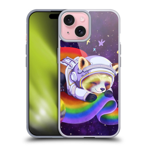 Carla Morrow Rainbow Animals Red Panda Sleeping Soft Gel Case for Apple iPhone 15