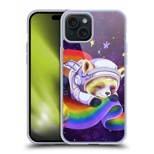 Carla Morrow Rainbow Animals Red Panda Sleeping Soft Gel Case for Apple iPhone 15 Plus