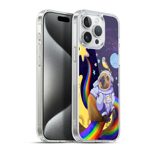Carla Morrow Rainbow Animals Capybara Sitting On A Moon Soft Gel Case for Apple iPhone 15 Pro Max & MagSafe