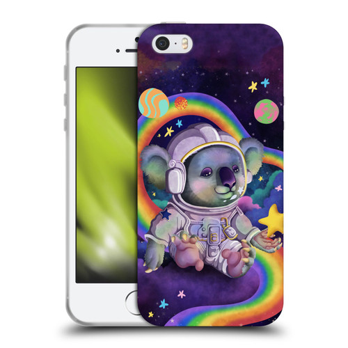 Carla Morrow Rainbow Animals Koala In Space Soft Gel Case for Apple iPhone 5 / 5s / iPhone SE 2016