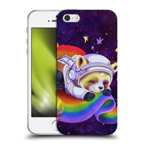 Carla Morrow Rainbow Animals Red Panda Sleeping Soft Gel Case for Apple iPhone 5 / 5s / iPhone SE 2016