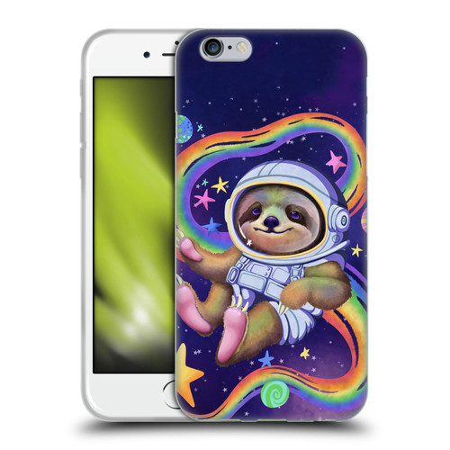 Carla Morrow Rainbow Animals Sloth Wearing A Space Suit Soft Gel Case for Apple iPhone 6 / iPhone 6s