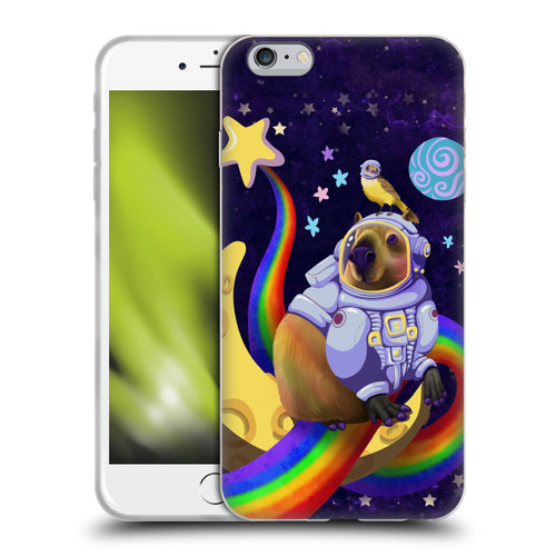 Carla Morrow Rainbow Animals Capybara Sitting On A Moon Soft Gel Case for Apple iPhone 6 Plus / iPhone 6s Plus