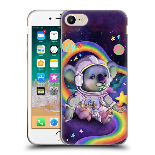 Carla Morrow Rainbow Animals Koala In Space Soft Gel Case for Apple iPhone 7 / 8 / SE 2020 & 2022