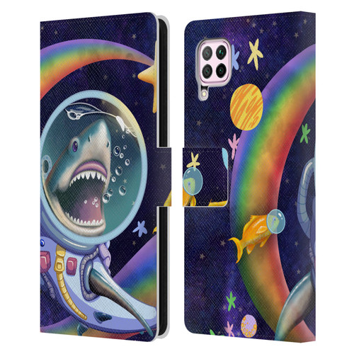 Carla Morrow Rainbow Animals Shark & Fish In Space Leather Book Wallet Case Cover For Huawei Nova 6 SE / P40 Lite