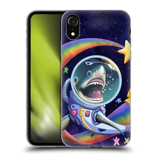 Carla Morrow Rainbow Animals Shark & Fish In Space Soft Gel Case for Apple iPhone XR