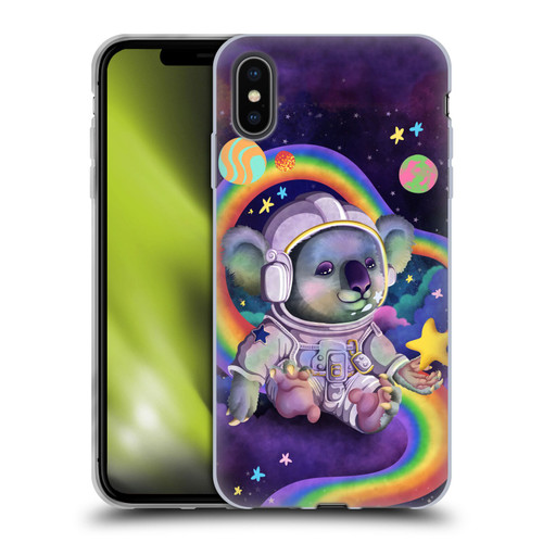 Carla Morrow Rainbow Animals Koala In Space Soft Gel Case for Apple iPhone XS Max