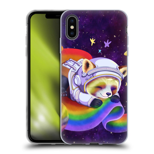 Carla Morrow Rainbow Animals Red Panda Sleeping Soft Gel Case for Apple iPhone XS Max