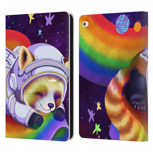 Carla Morrow Rainbow Animals Red Panda Sleeping Leather Book Wallet Case Cover For Apple iPad Air 2 (2014)