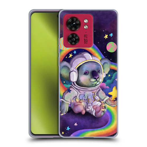 Carla Morrow Rainbow Animals Koala In Space Soft Gel Case for Motorola Moto Edge 40