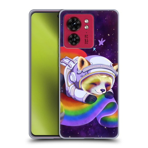 Carla Morrow Rainbow Animals Red Panda Sleeping Soft Gel Case for Motorola Moto Edge 40