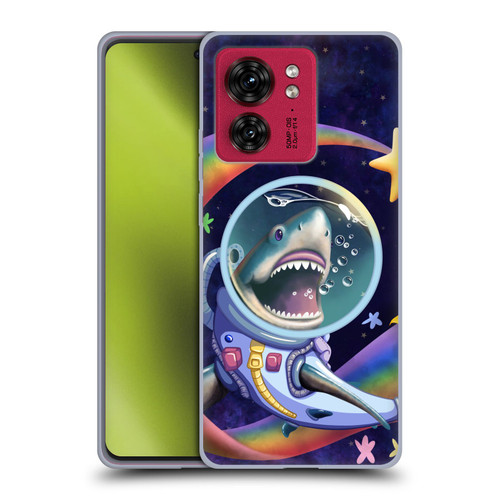 Carla Morrow Rainbow Animals Shark & Fish In Space Soft Gel Case for Motorola Moto Edge 40