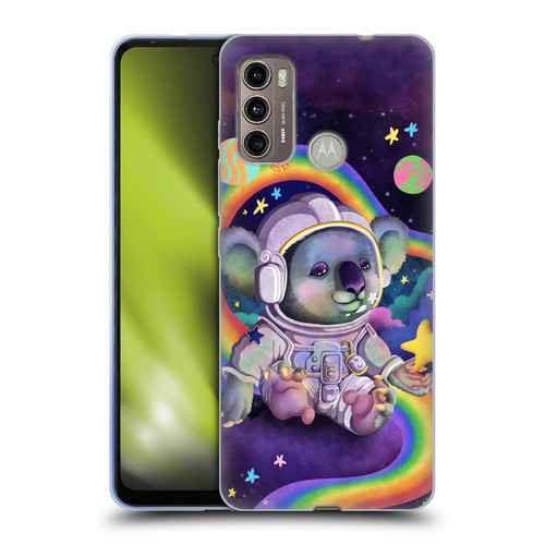 Carla Morrow Rainbow Animals Koala In Space Soft Gel Case for Motorola Moto G60 / Moto G40 Fusion