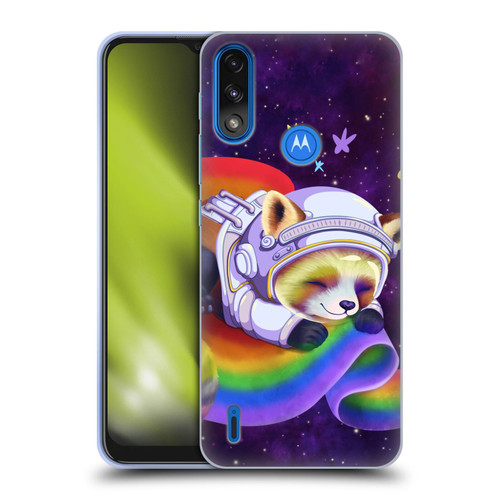 Carla Morrow Rainbow Animals Red Panda Sleeping Soft Gel Case for Motorola Moto E7 Power / Moto E7i Power