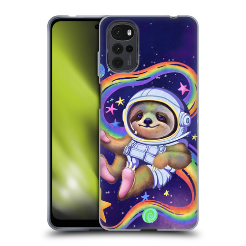 Carla Morrow Rainbow Animals Sloth Wearing A Space Suit Soft Gel Case for Motorola Moto G22