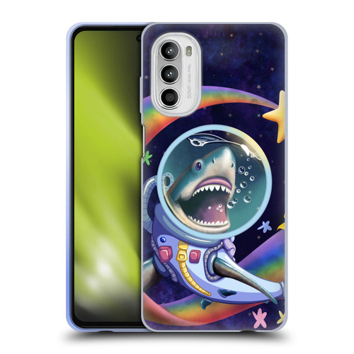Carla Morrow Rainbow Animals Shark & Fish In Space Soft Gel Case for Motorola Moto G52