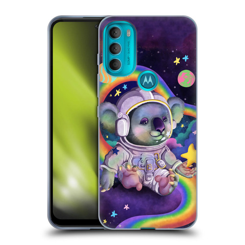 Carla Morrow Rainbow Animals Koala In Space Soft Gel Case for Motorola Moto G71 5G