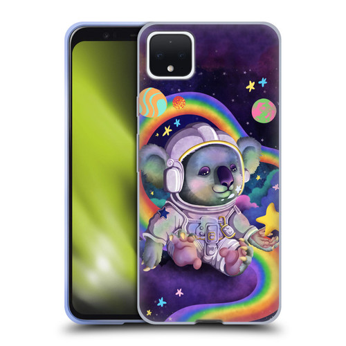 Carla Morrow Rainbow Animals Koala In Space Soft Gel Case for Google Pixel 4 XL