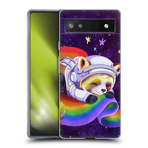 Carla Morrow Rainbow Animals Red Panda Sleeping Soft Gel Case for Google Pixel 6a