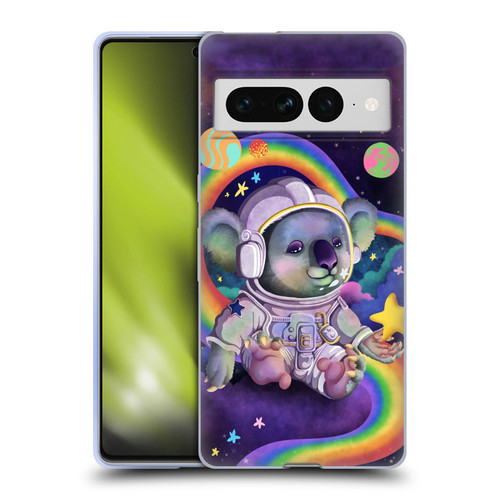 Carla Morrow Rainbow Animals Koala In Space Soft Gel Case for Google Pixel 7 Pro
