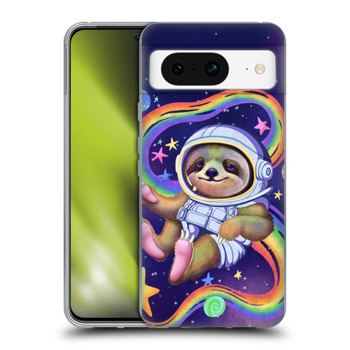 Carla Morrow Rainbow Animals Sloth Wearing A Space Suit Soft Gel Case for Google Pixel 8