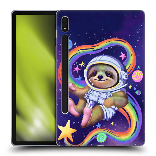 Carla Morrow Rainbow Animals Sloth Wearing A Space Suit Soft Gel Case for Samsung Galaxy Tab S8