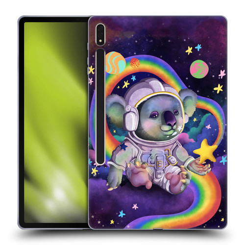 Carla Morrow Rainbow Animals Koala In Space Soft Gel Case for Samsung Galaxy Tab S8 Plus