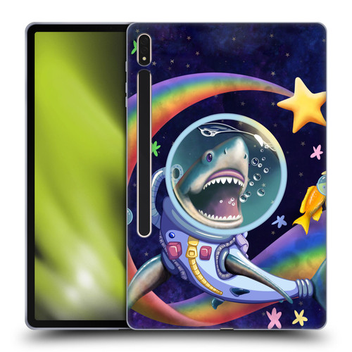 Carla Morrow Rainbow Animals Shark & Fish In Space Soft Gel Case for Samsung Galaxy Tab S8 Plus