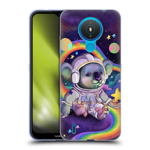 Carla Morrow Rainbow Animals Koala In Space Soft Gel Case for Nokia 1.4