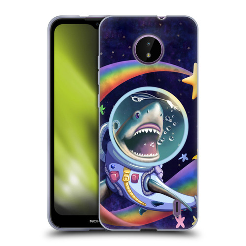 Carla Morrow Rainbow Animals Shark & Fish In Space Soft Gel Case for Nokia C10 / C20