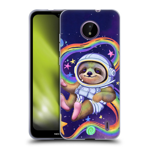 Carla Morrow Rainbow Animals Sloth Wearing A Space Suit Soft Gel Case for Nokia C10 / C20