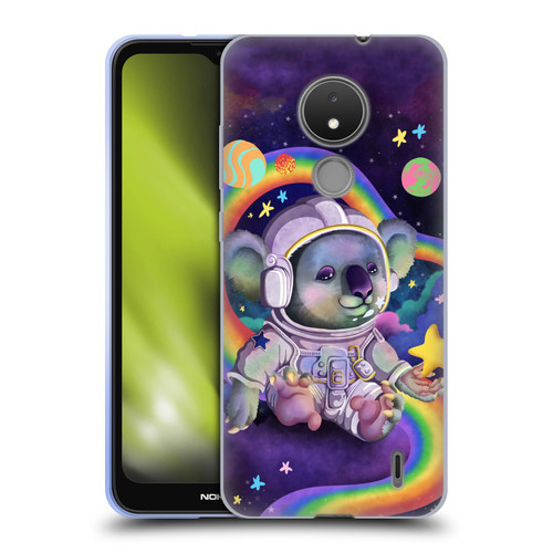 Carla Morrow Rainbow Animals Koala In Space Soft Gel Case for Nokia C21