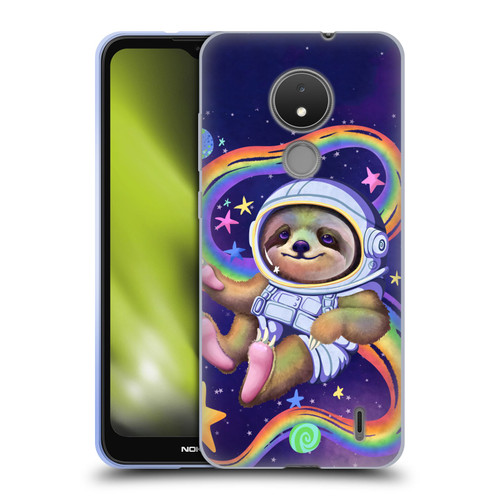 Carla Morrow Rainbow Animals Sloth Wearing A Space Suit Soft Gel Case for Nokia C21