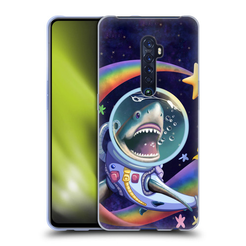 Carla Morrow Rainbow Animals Shark & Fish In Space Soft Gel Case for OPPO Reno 2