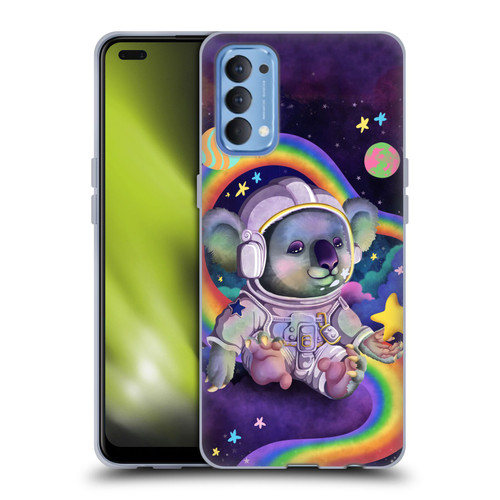 Carla Morrow Rainbow Animals Koala In Space Soft Gel Case for OPPO Reno 4 5G