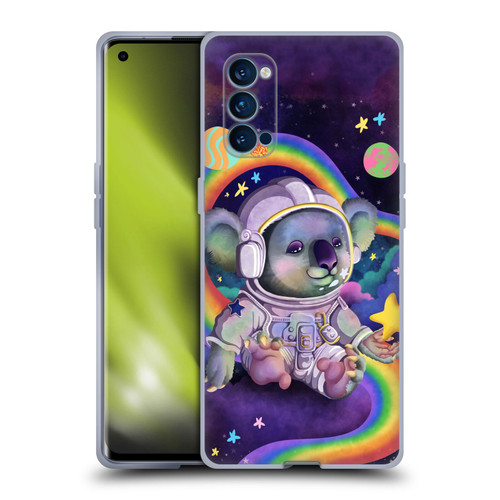 Carla Morrow Rainbow Animals Koala In Space Soft Gel Case for OPPO Reno 4 Pro 5G
