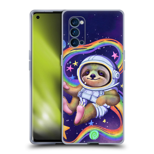 Carla Morrow Rainbow Animals Sloth Wearing A Space Suit Soft Gel Case for OPPO Reno 4 Pro 5G