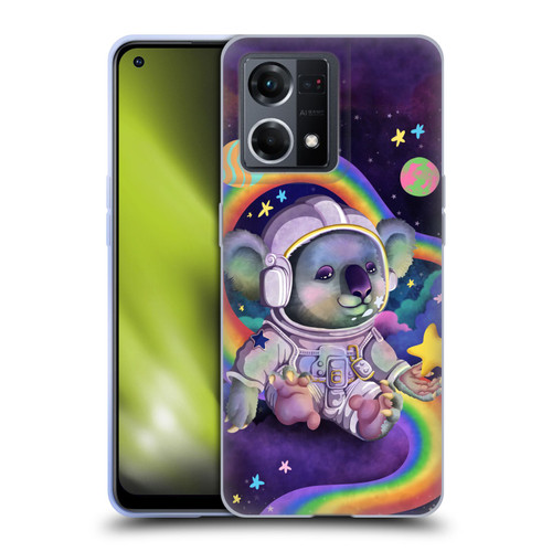 Carla Morrow Rainbow Animals Koala In Space Soft Gel Case for OPPO Reno8 4G