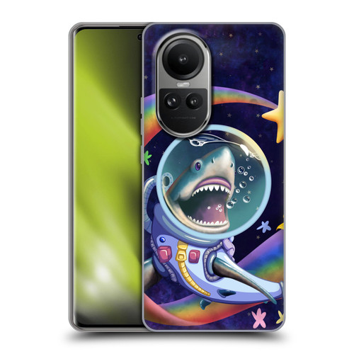 Carla Morrow Rainbow Animals Shark & Fish In Space Soft Gel Case for OPPO Reno10 5G / Reno10 Pro 5G