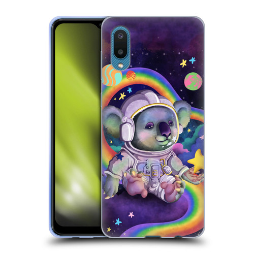 Carla Morrow Rainbow Animals Koala In Space Soft Gel Case for Samsung Galaxy A02/M02 (2021)