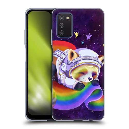 Carla Morrow Rainbow Animals Red Panda Sleeping Soft Gel Case for Samsung Galaxy A03s (2021)