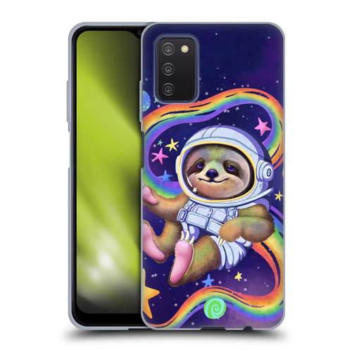 Carla Morrow Rainbow Animals Sloth Wearing A Space Suit Soft Gel Case for Samsung Galaxy A03s (2021)