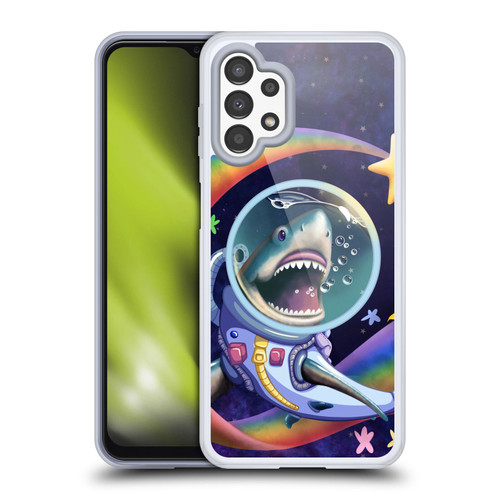 Carla Morrow Rainbow Animals Shark & Fish In Space Soft Gel Case for Samsung Galaxy A13 (2022)