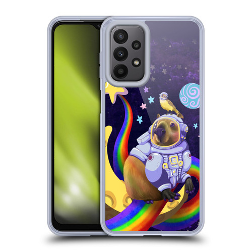 Carla Morrow Rainbow Animals Capybara Sitting On A Moon Soft Gel Case for Samsung Galaxy A23 / 5G (2022)