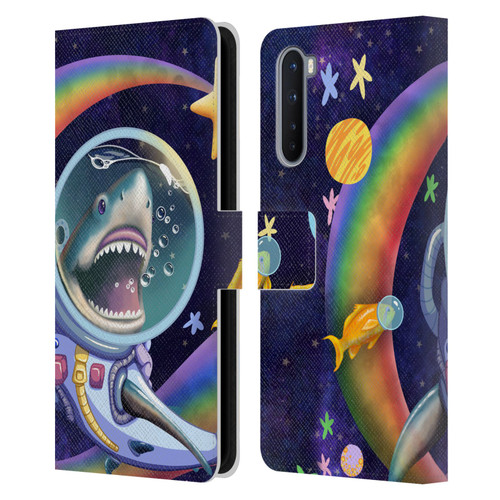 Carla Morrow Rainbow Animals Shark & Fish In Space Leather Book Wallet Case Cover For OnePlus Nord 5G