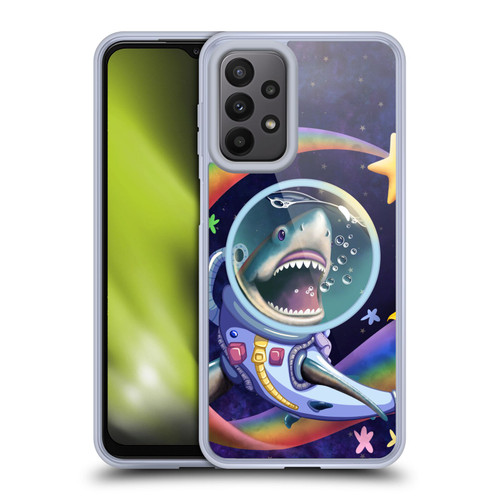 Carla Morrow Rainbow Animals Shark & Fish In Space Soft Gel Case for Samsung Galaxy A23 / 5G (2022)