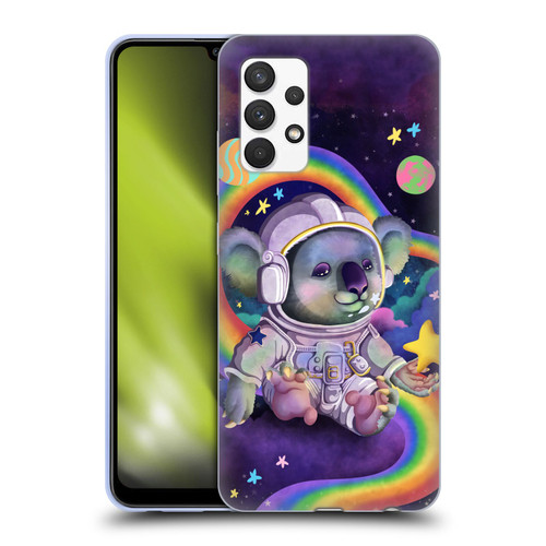 Carla Morrow Rainbow Animals Koala In Space Soft Gel Case for Samsung Galaxy A32 (2021)