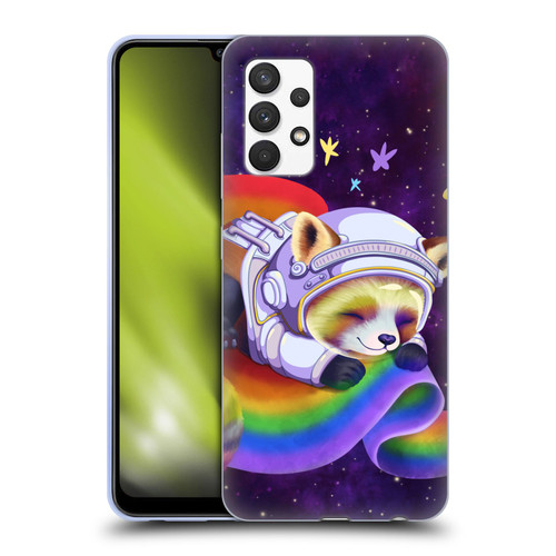 Carla Morrow Rainbow Animals Red Panda Sleeping Soft Gel Case for Samsung Galaxy A32 (2021)