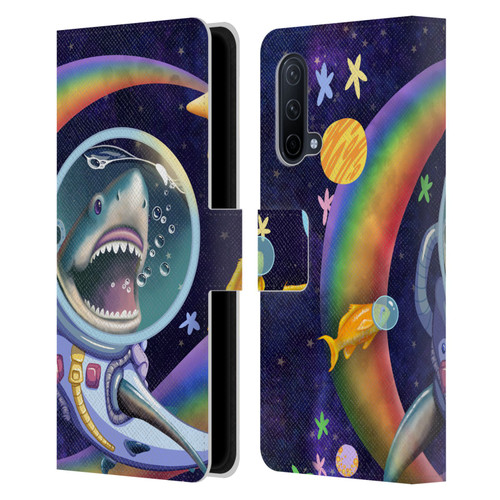 Carla Morrow Rainbow Animals Shark & Fish In Space Leather Book Wallet Case Cover For OnePlus Nord CE 5G