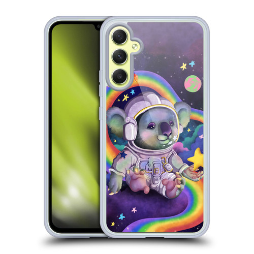 Carla Morrow Rainbow Animals Koala In Space Soft Gel Case for Samsung Galaxy A34 5G